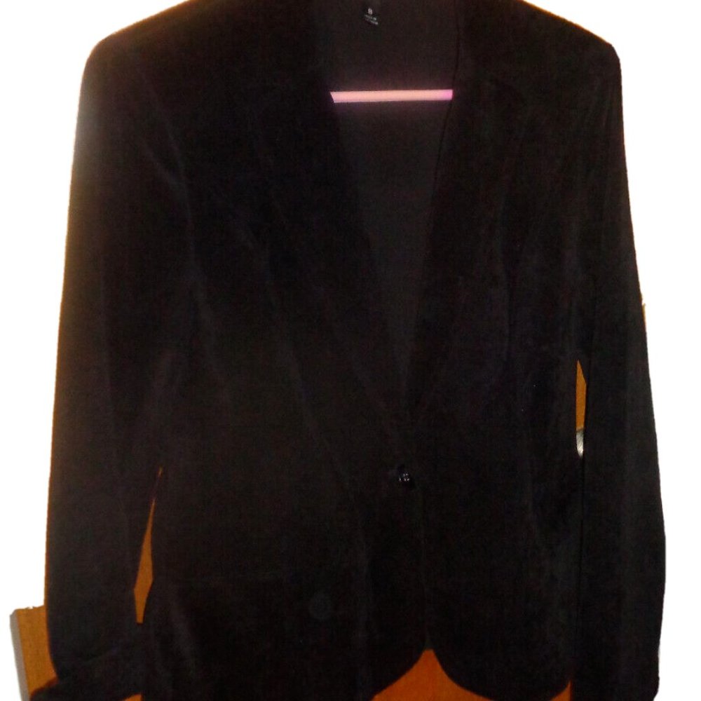 VERY NICE COUNTERPARTS TAILORED LADIES BLACK CODRUROY JACKET- SIZE 8- EUC